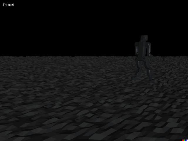 Example simulation of locomotion on uneven terrain